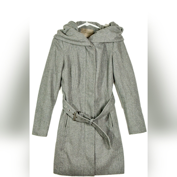 Zara Jackets & Blazers - Zara Peacoat Coat Zip with Belt GrayOversized Hood Gray XS